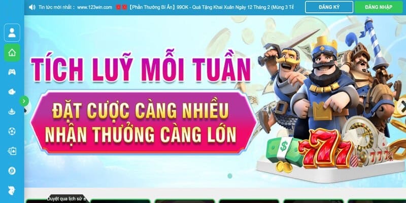 Giao diện của nhà cái 123Win 